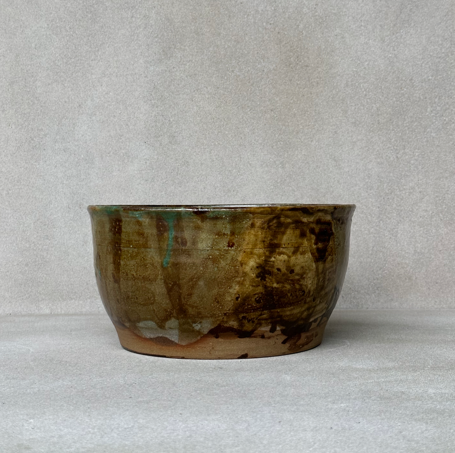 Vintage Earthtone Stoneware Bowl