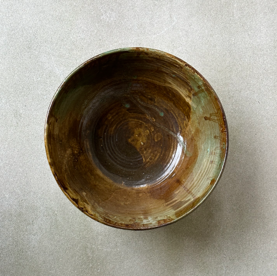 Vintage Earthtone Stoneware Bowl