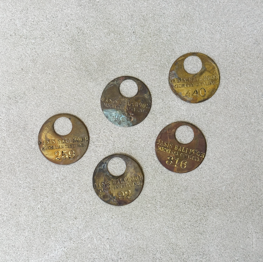 Vintage Brass Coat Check Tags