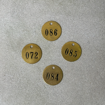 Vintage Brass Room Number Tags