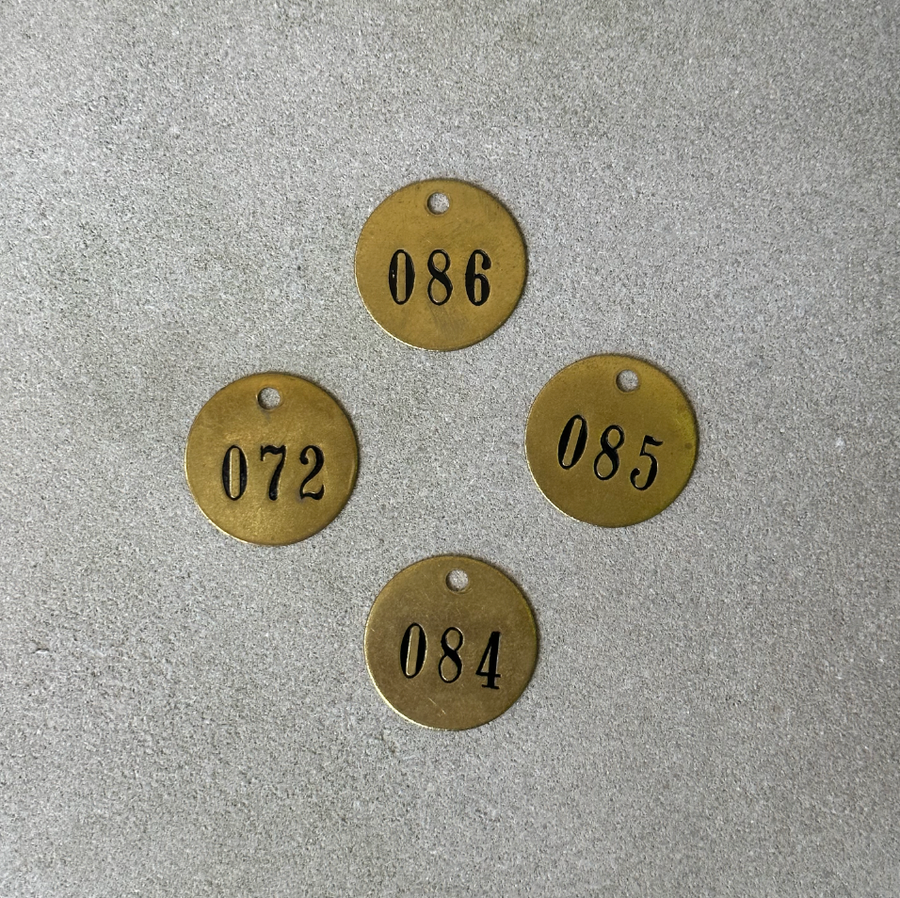 Vintage Brass Room Number Tags