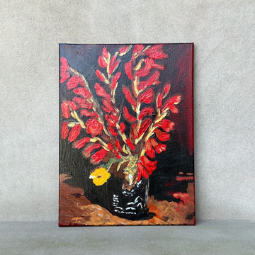 Red Stem floral Painting / ALLISON COLLINS