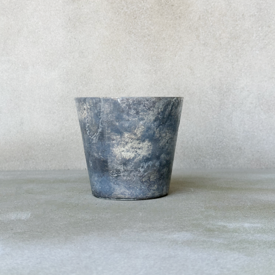 Rustic Blue Grey Glass Votive