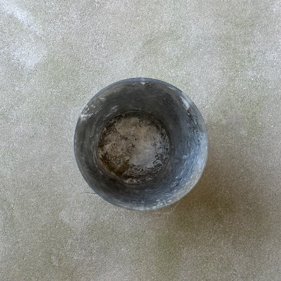 Rustic Blue Grey Glass Votive