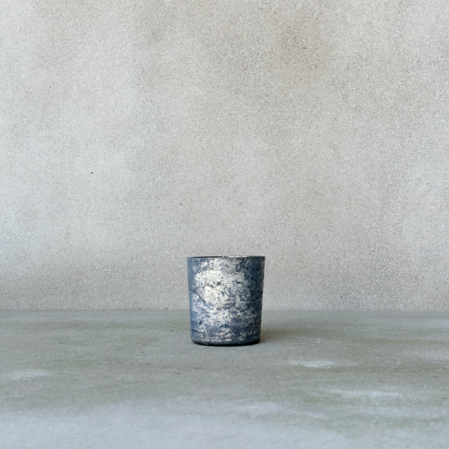 Rustic Blue Grey Glass Votive