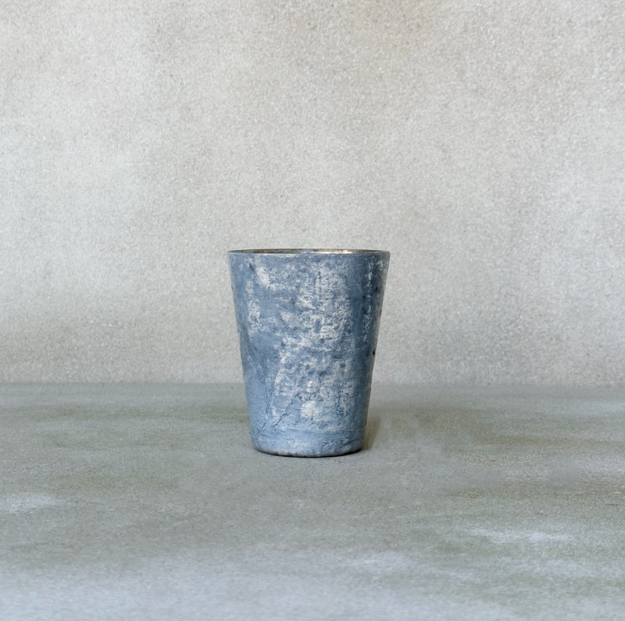 Rustic Blue Grey Glass Votive