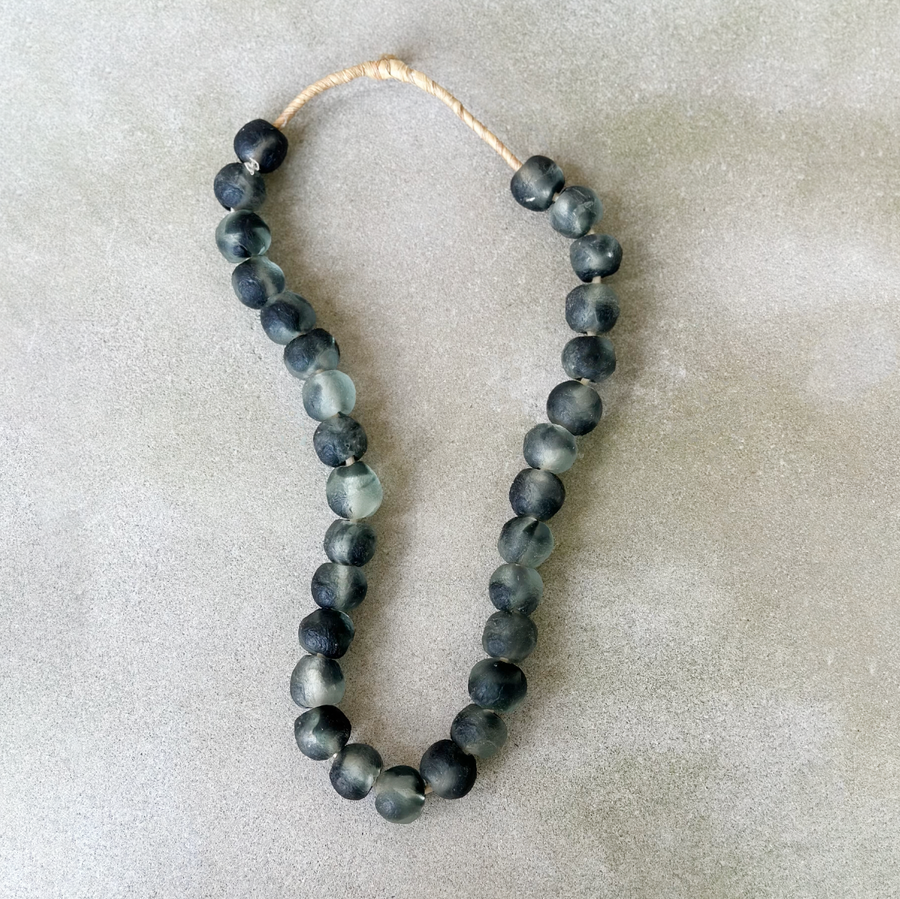 African Glass Beads - Mottled Black