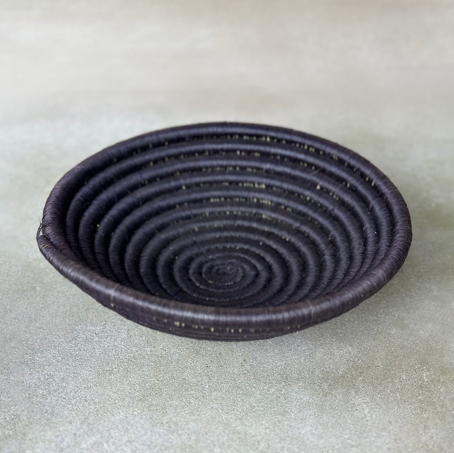 African woven aubergine bowl / Small