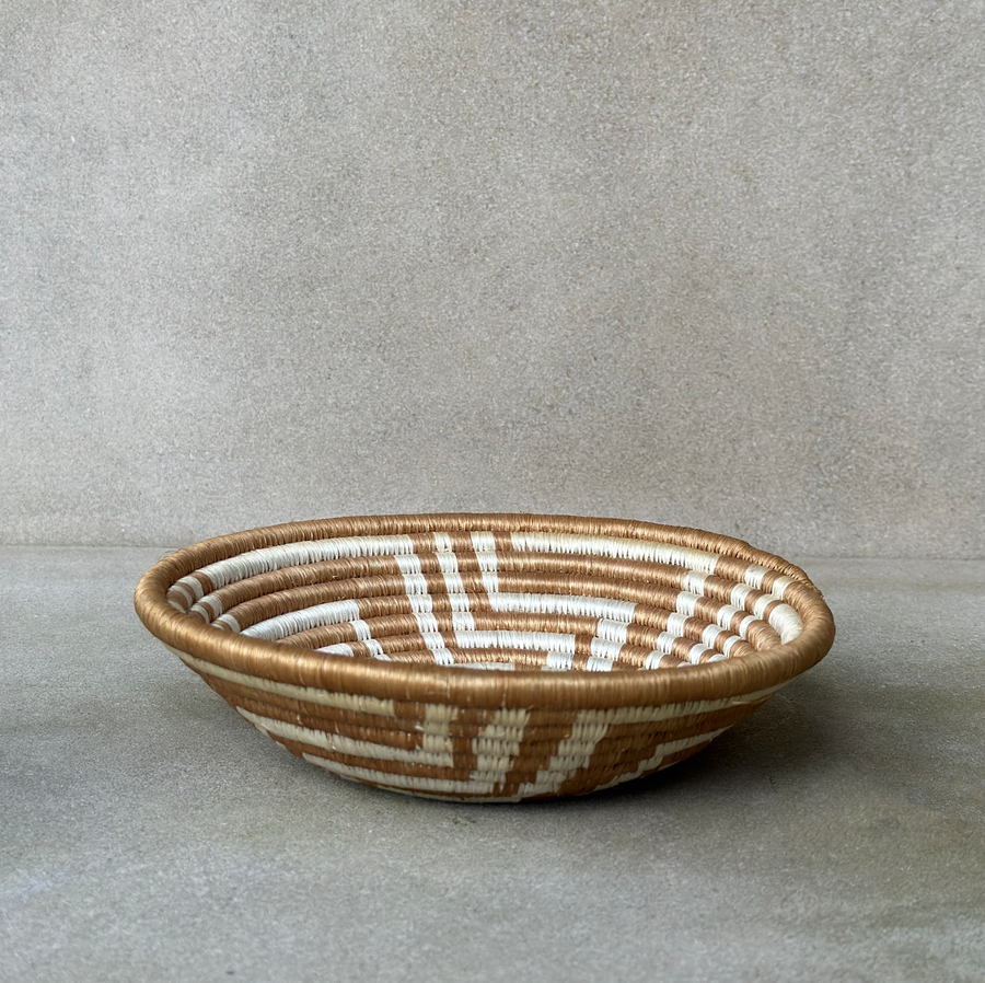 African woven camel/ivory bowl / small