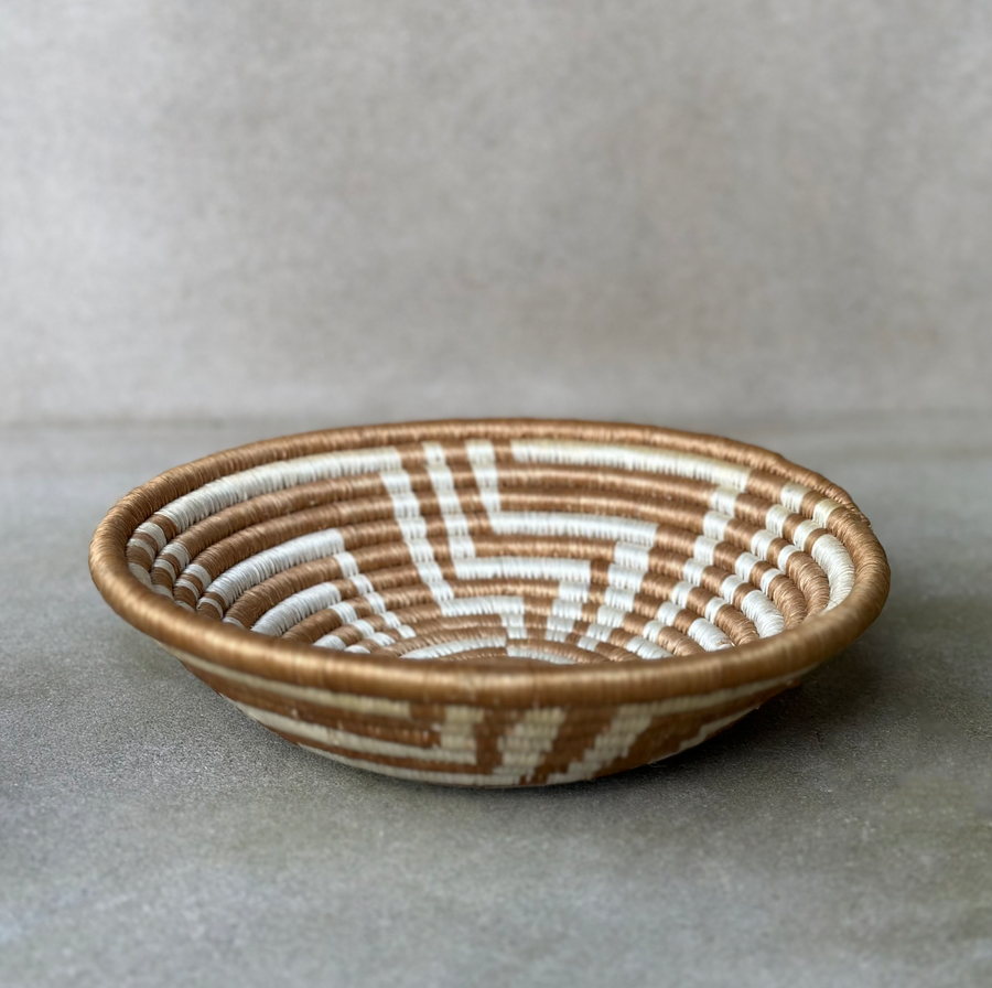 African woven camel/ivory bowl / small