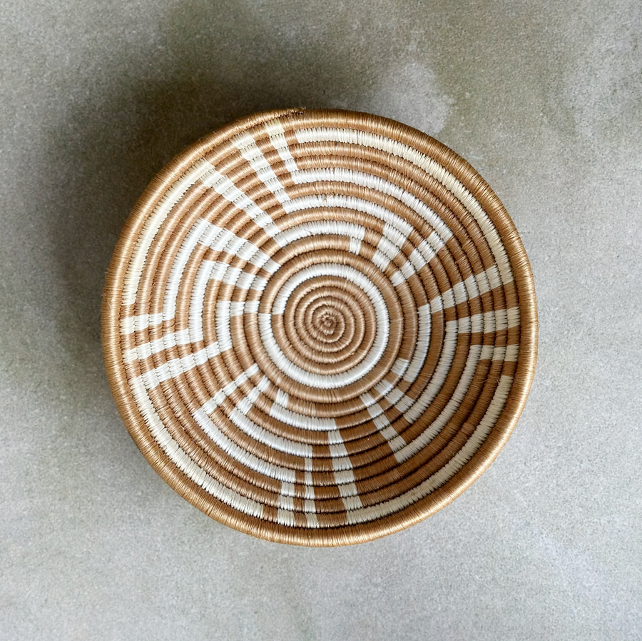 African woven camel/ivory bowl / small