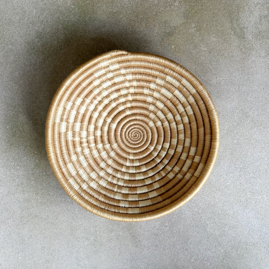African woven Ivory /Tan Star Bowl / Small