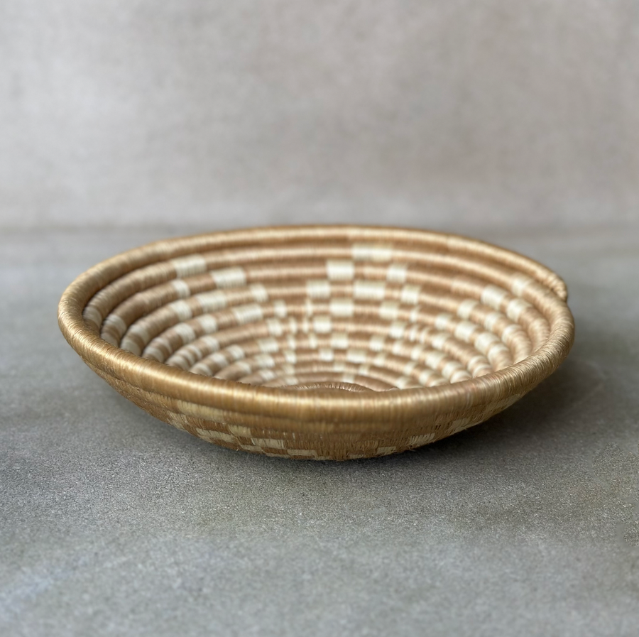African woven Ivory /Tan Star Bowl / Small