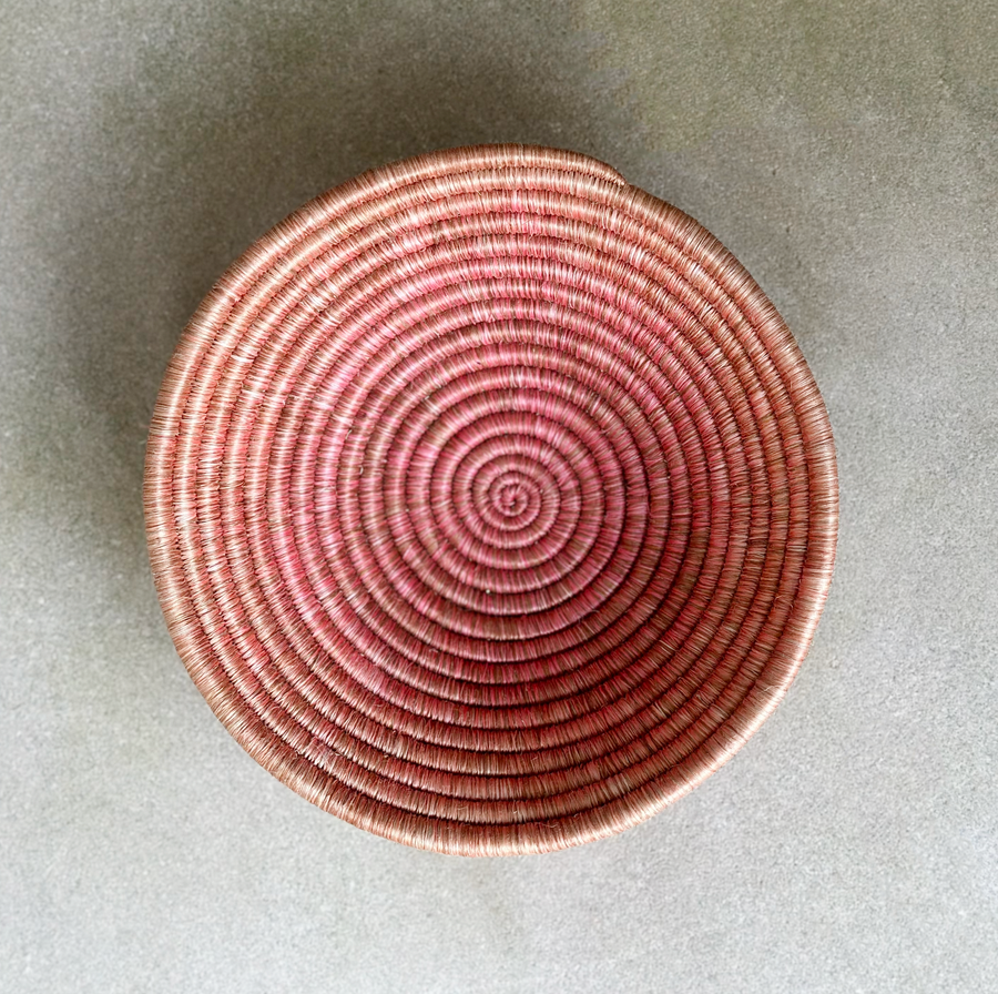 African woven Pink Bowl / small