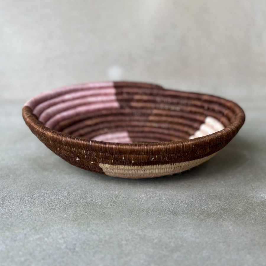 African woven blush/brown Bowl / Small