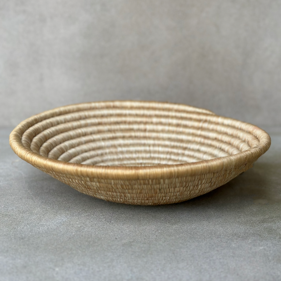 African Woven Tan Bowl / large