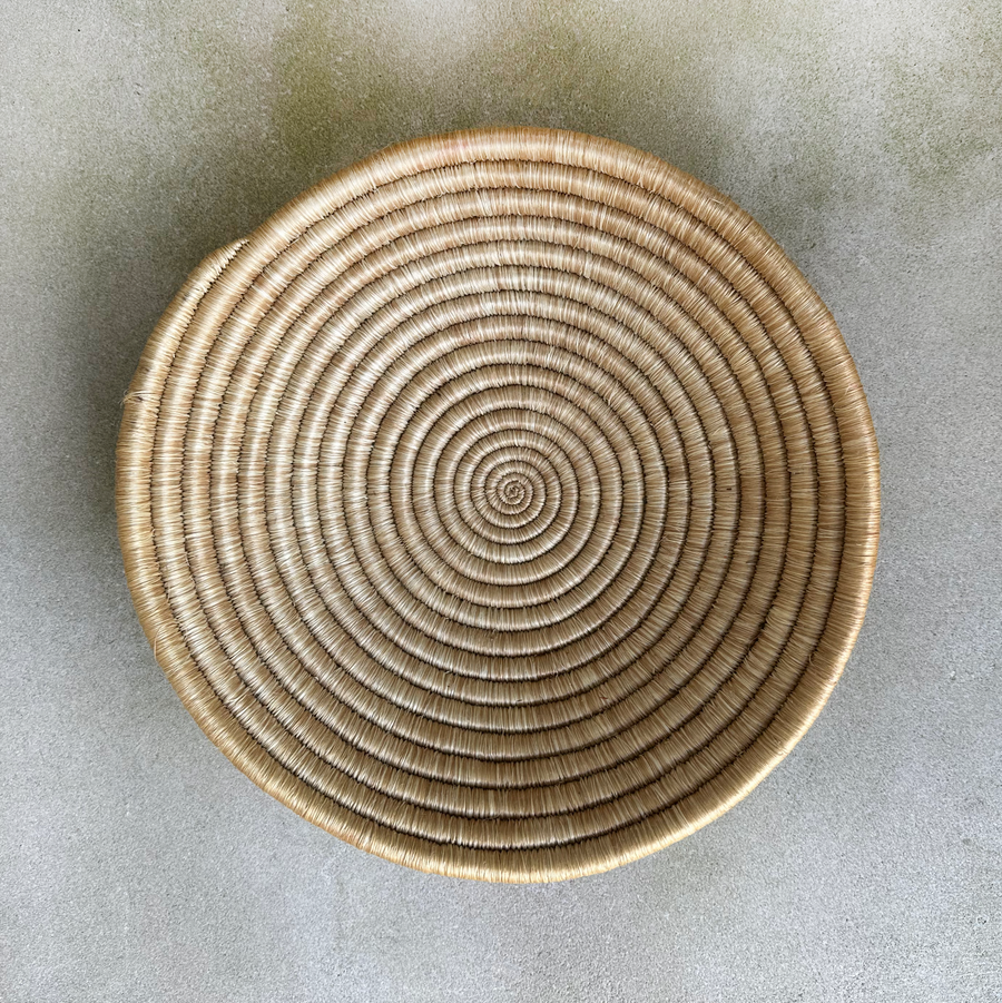 African Woven Tan Bowl / large