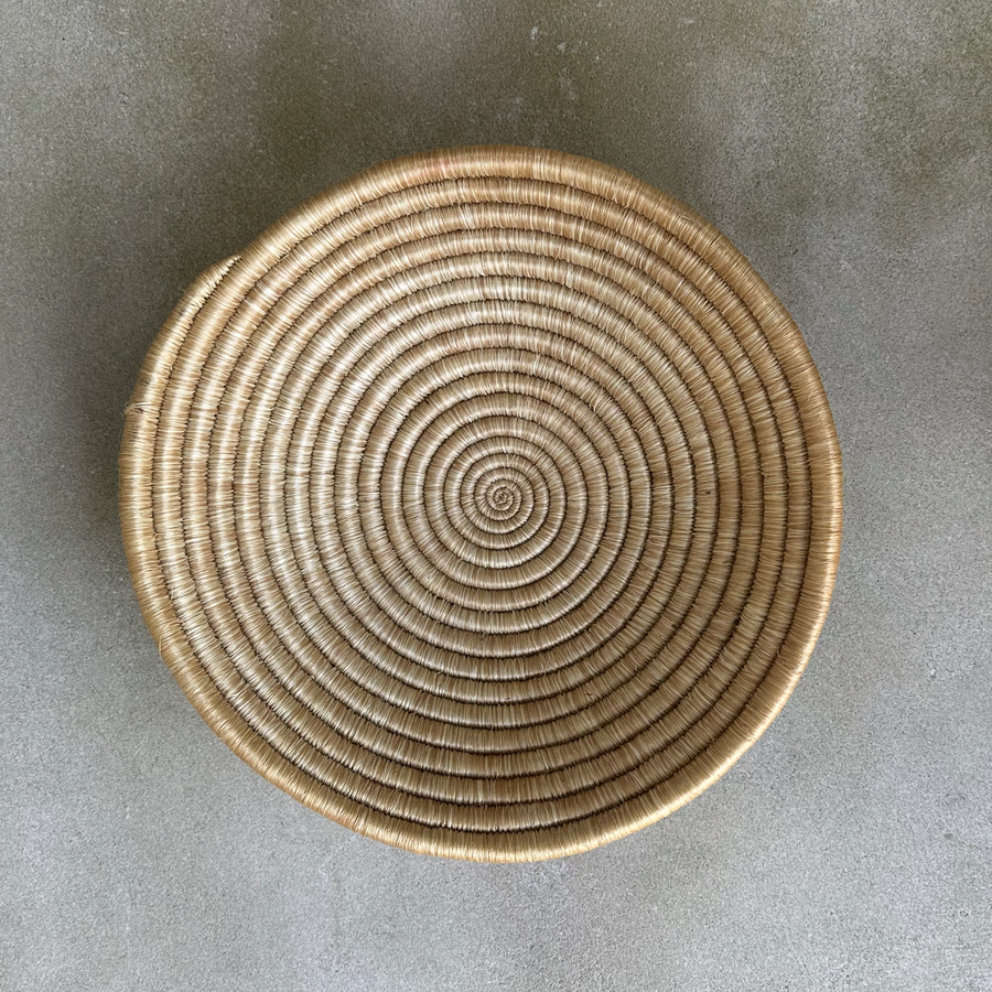 African Woven Tan Bowl / large