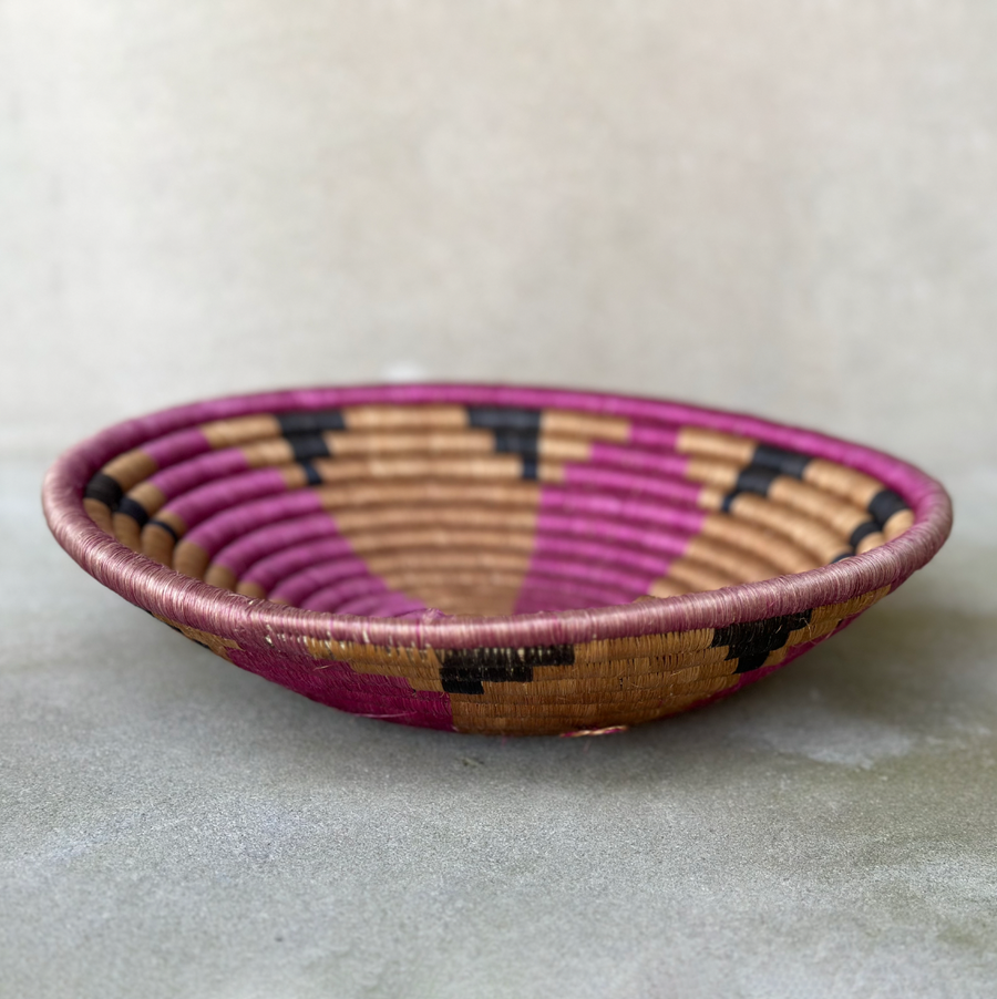 African Woven Fuscia Bowl / large