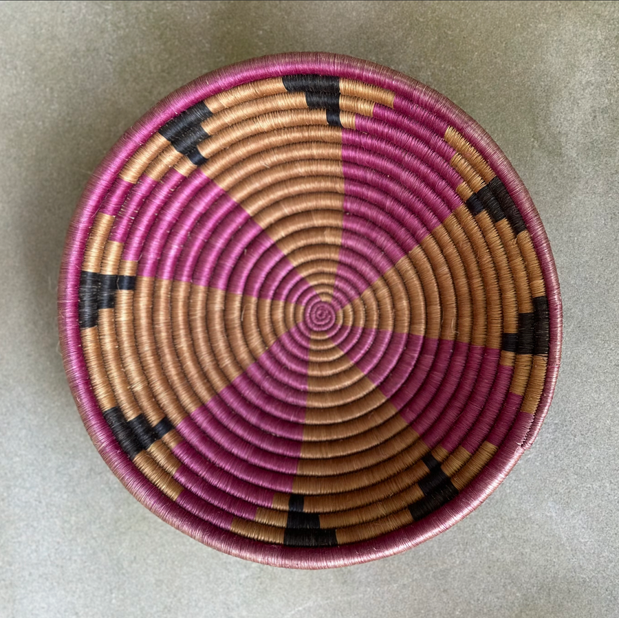 African Woven Fuscia Bowl / large