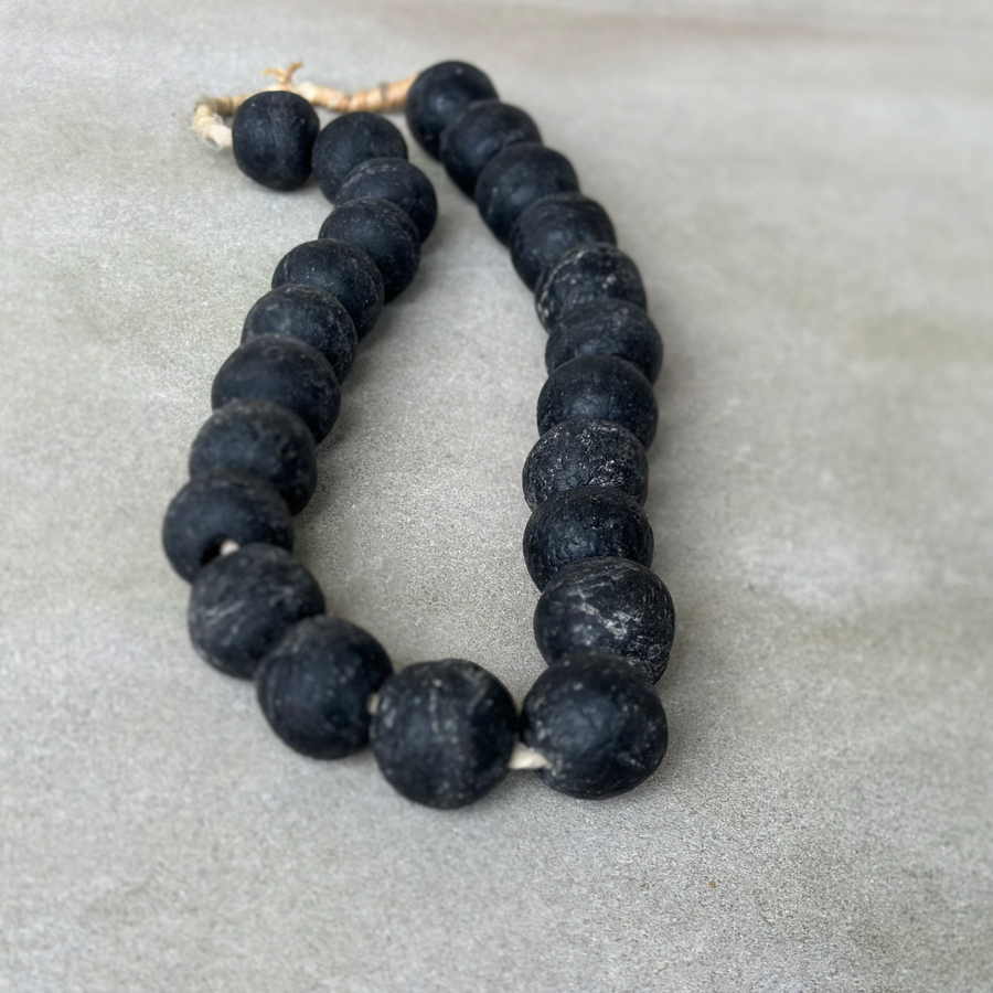 African Glass Beads - Black