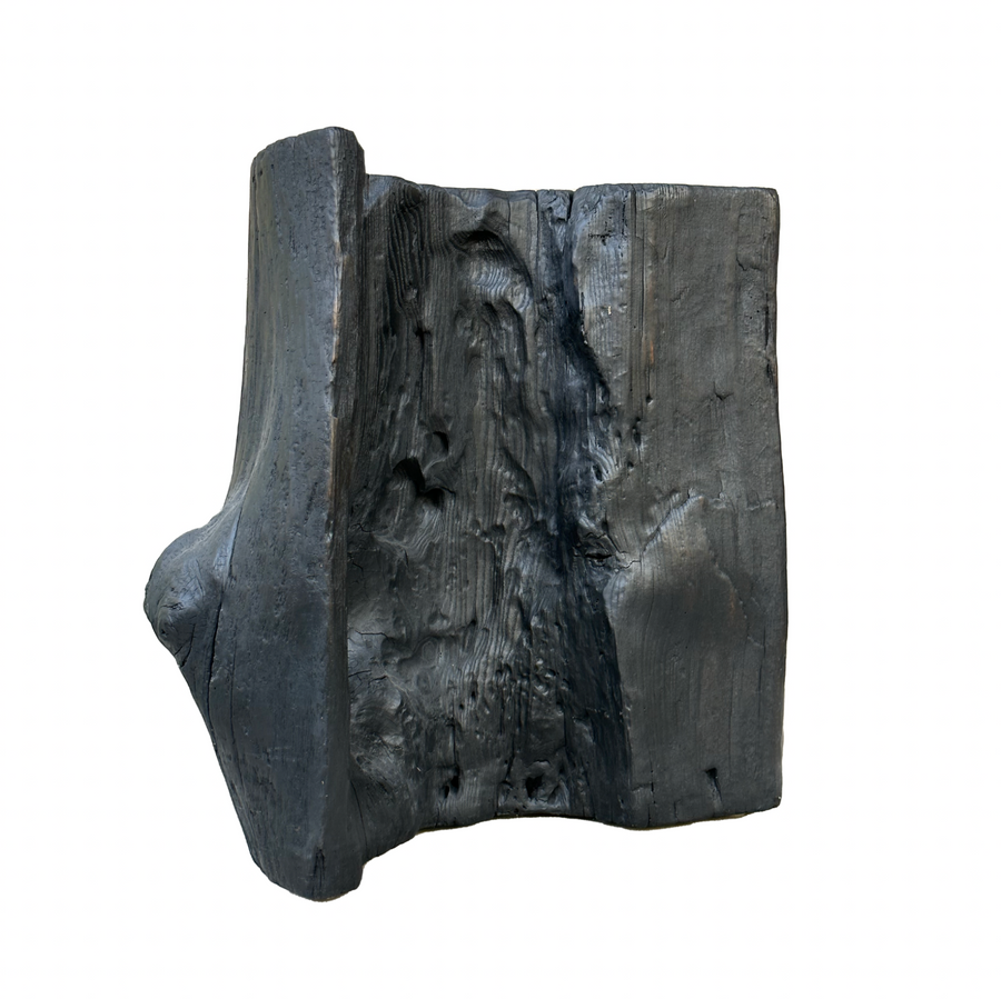 CN Charred Wood Half Side Table