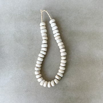 African Batik Beads / Bone White