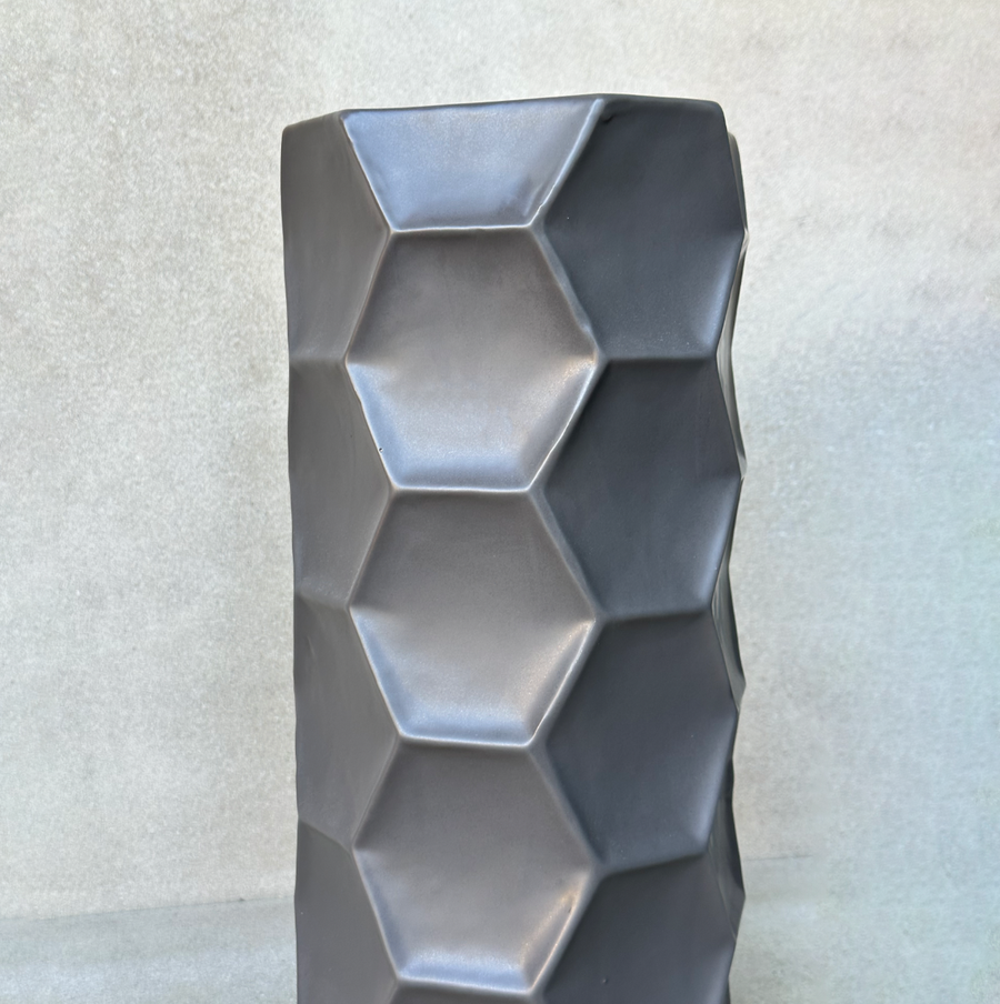 MATTE CHARCOAL CERAMIC VASE - TALL