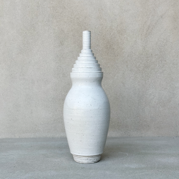 Dara Schuman White Funnel Vase