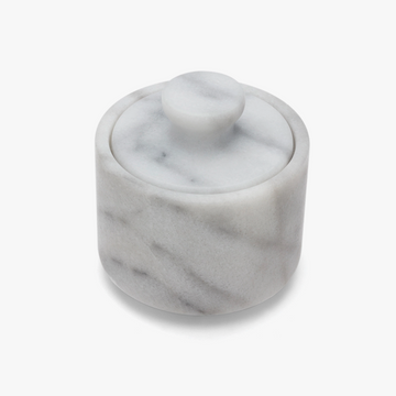 White Marble Salt Cellar with Lid