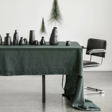 Linen Tablecloth Forest Green 130x57