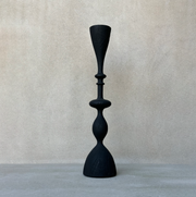 Tall Wave Candlestick / Black Mango Wood
