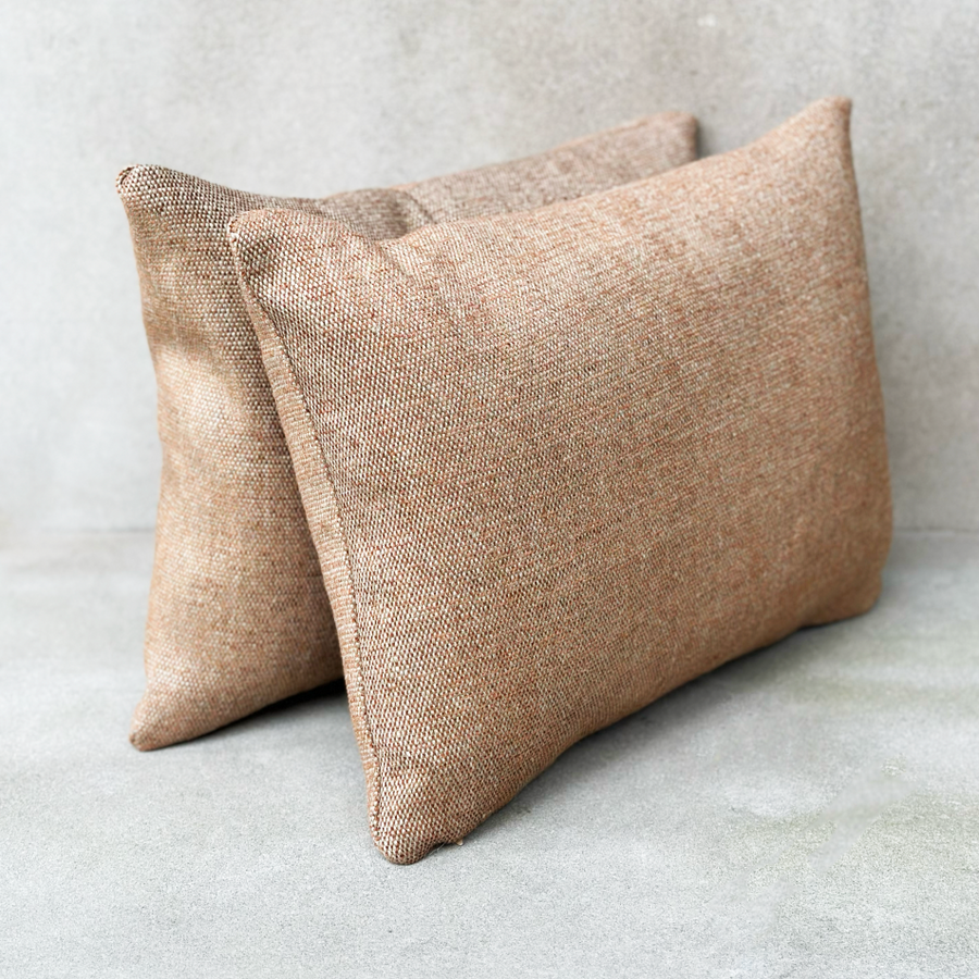 Burnt Salmon Woven Lumbar / 16” x 12”