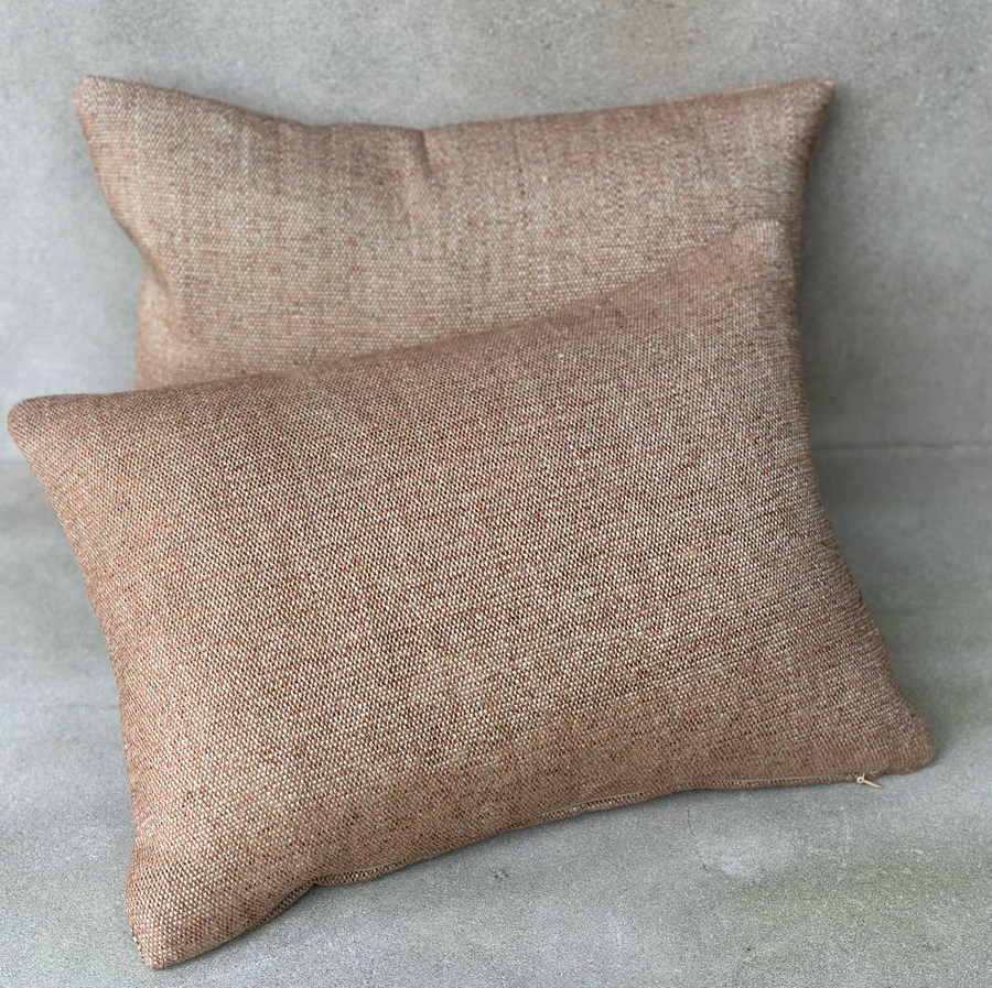 Burnt Salmon Woven Lumbar / 16” x 12”