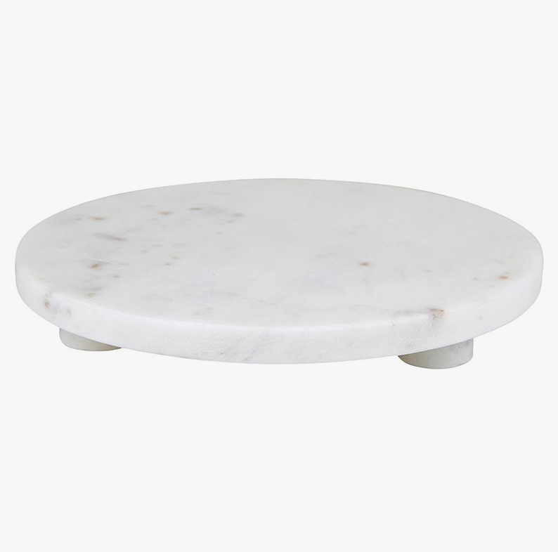 White Mable Footed Tray - 8