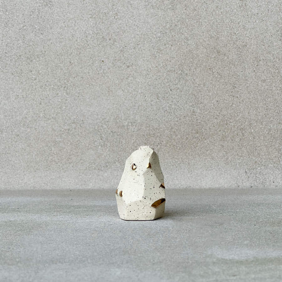 Faceted Incense Holder / Light w/Gold