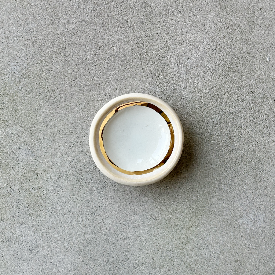 Cream + Gold Trinket Dish