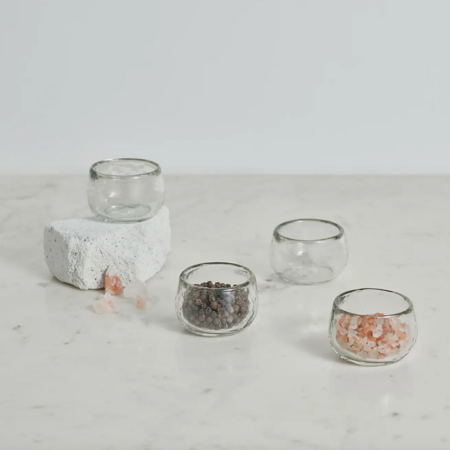 Hammered Glass Condiment Bowls