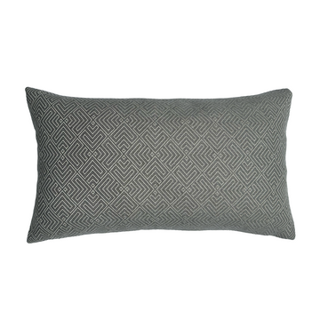 Grey Pattern Pillow Lumbar / 14” x 24”