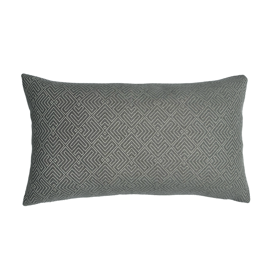 Grey Pattern Pillow Lumbar / 14” x 24”