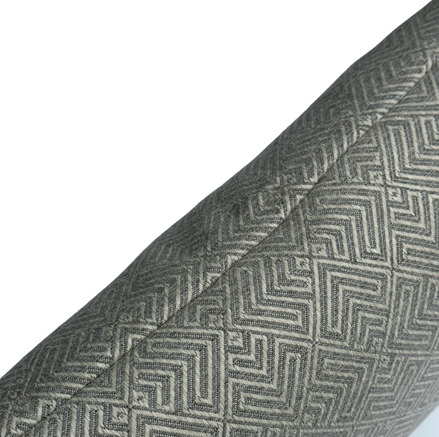 Grey Pattern Pillow Lumbar / 14” x 24”