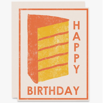 Yellow Cake Happy Birthday Card