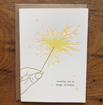 Sparkler Birthday Letterpress Card