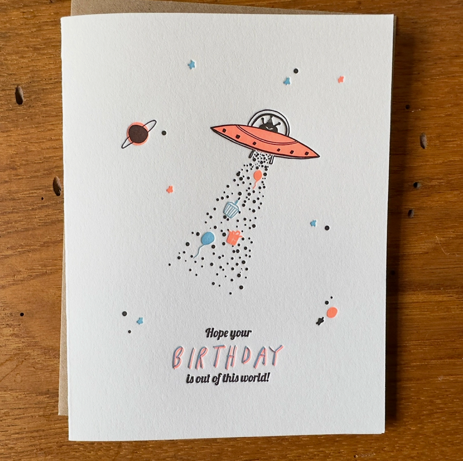 Out of This World Letterpress Card
