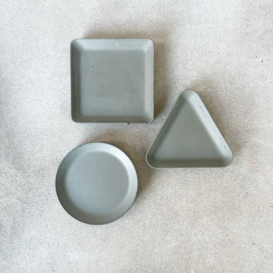 Concrete Trinket Tray / Fog