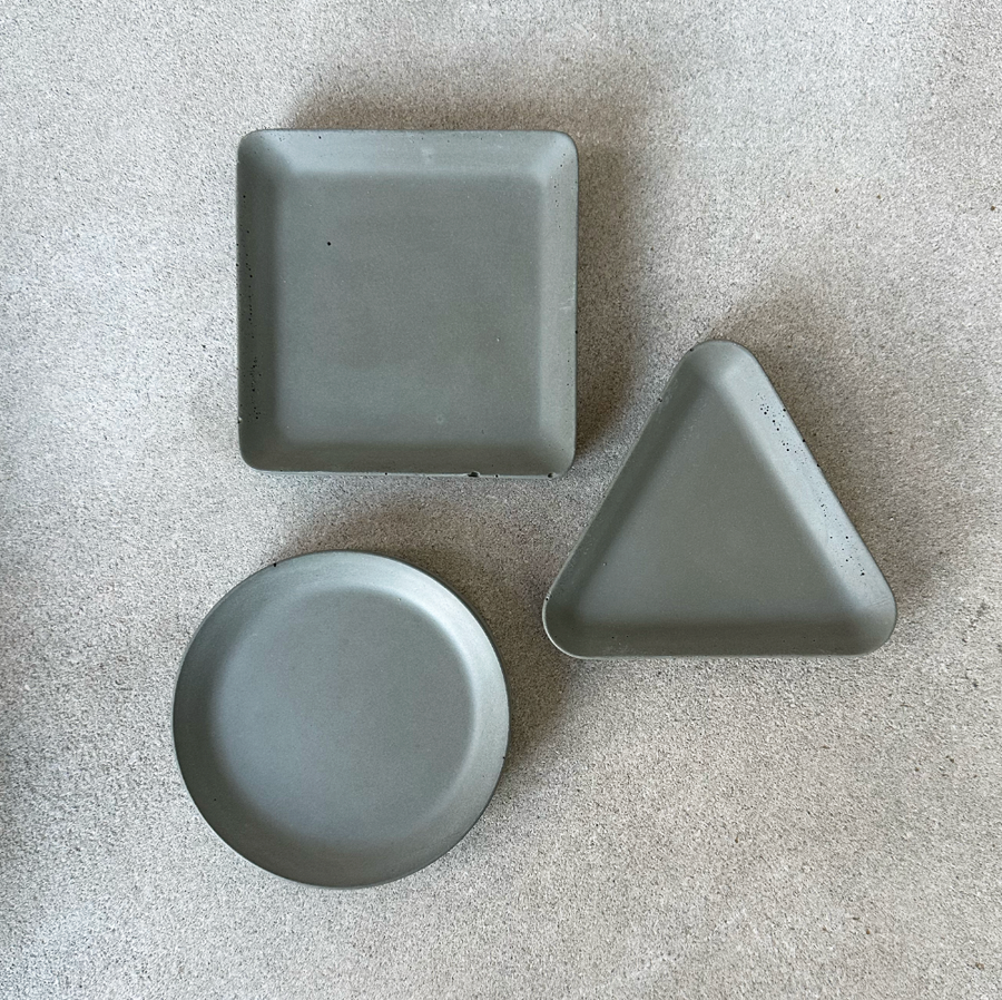 Concrete Trinket Tray / Overcast