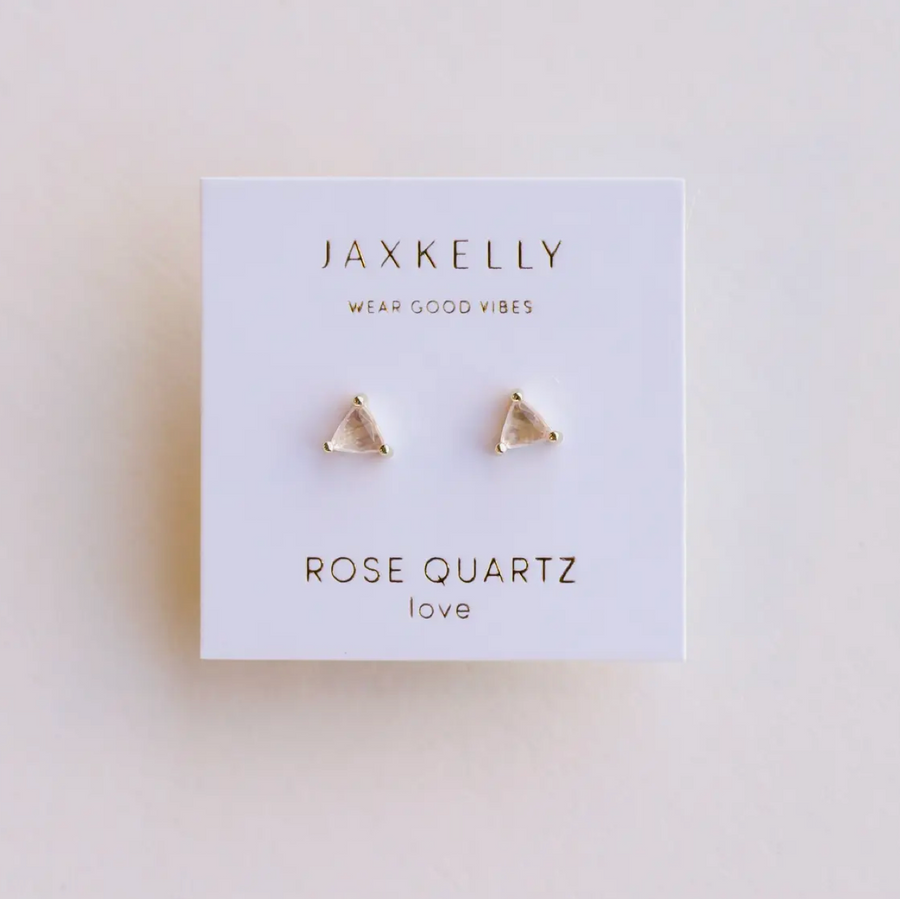 Mini Energy Gem Earrings / Rose Quartz