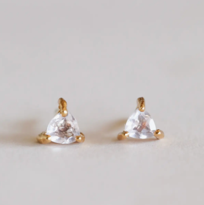 Mini Energy Gem Earrings / Rose Quartz