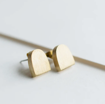 Matte Brass Arch Earring Posts