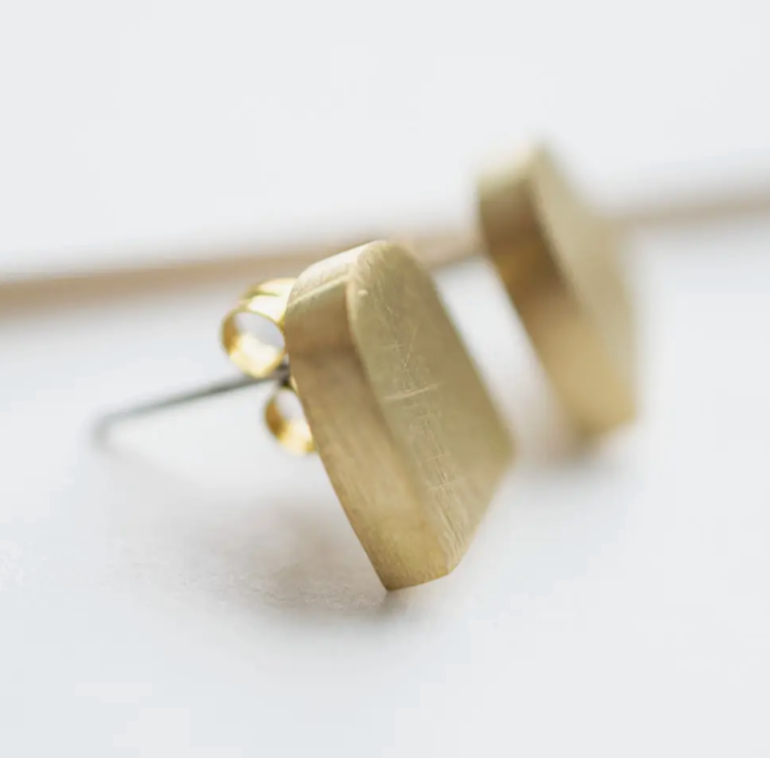 Matte Brass Arch Earring Posts